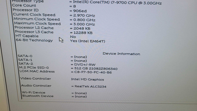 Dell OptiPlex 3070 - Core i7-9700 | 16GB RAM | 512GB NVMe %