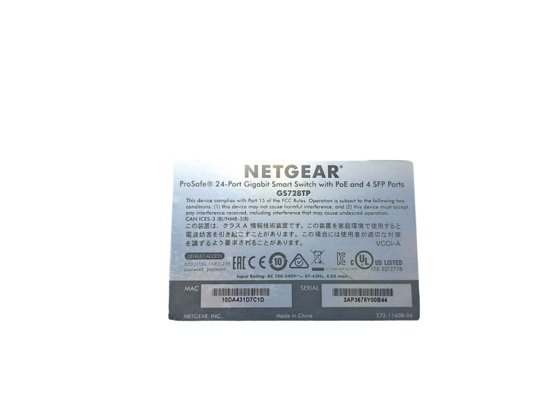 NETGEAR ProSafe GS728TP | 24-Port Gigabit PoE Smart Network Switch