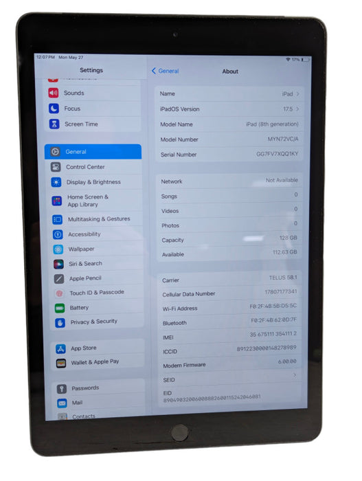 Apple iPad (8th gen) 128GB WiFi + Cellular A2428 UNLOCKED  -