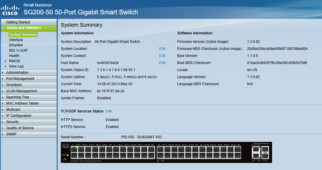 Cisco Small Business - SG200-50 50-Port Gigabit Smart Switch