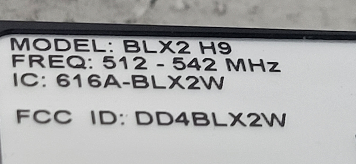 Shure BLX2 H9 512-542 MHz PG58 Wireless Handheld Microphone