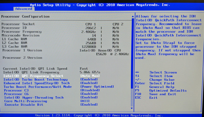 SR1600URHSR - Intel Xeon E5620 @ 2.40 GHz - 6GB RAM