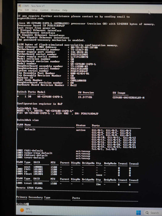 CiscoWS-C2960X-24PD-L 24-Port | PoE Gigabit Switch Q