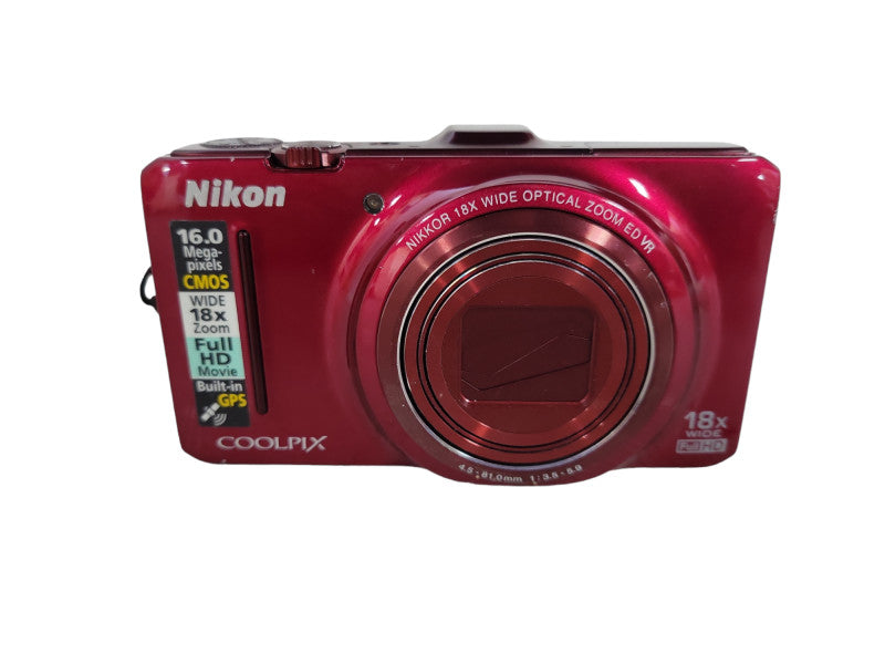 Nikon Coolpix S9300 Black Nikkor 18X Wide Lens Compact Digital Camera !