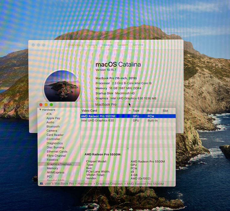 Apple MacBook Pro 16" 2019 i9-9880H Radeon Pro 5500M 16GB RAM 1TB SSD READ