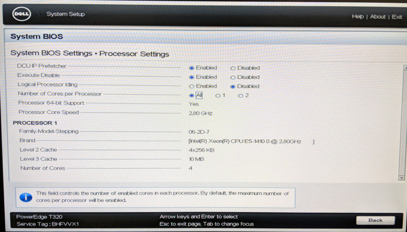 DELL PowerEdge T320 Intel Xeon E5-1410 0 @ 2.80GHz - 16GB RAM