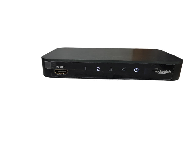 Rocketfish 4-port HDMI Switch 4k Ultra HD HDR 18 Gbps Remote Control RFG1501