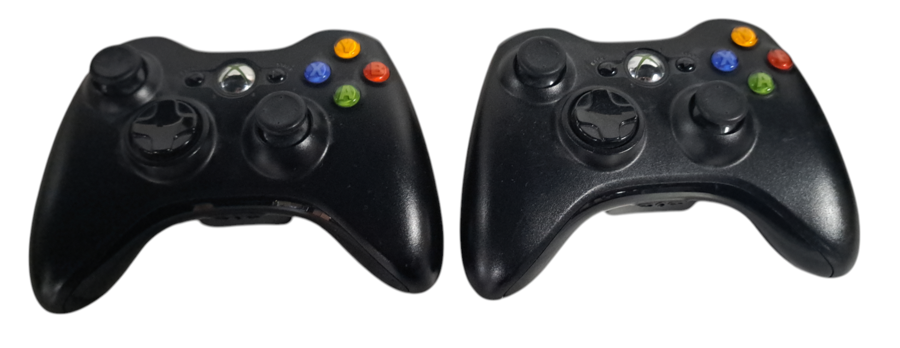 Lot of 2x Xbox 360 Wireless Controllers Model 1403 Black UNTESTED