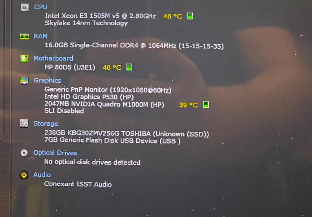 HP ZBook 15 G3 TOUCH XEON E3-1505M v5 QUADRO M1000M 2GB GPU 16GB RAM 256GB SSD