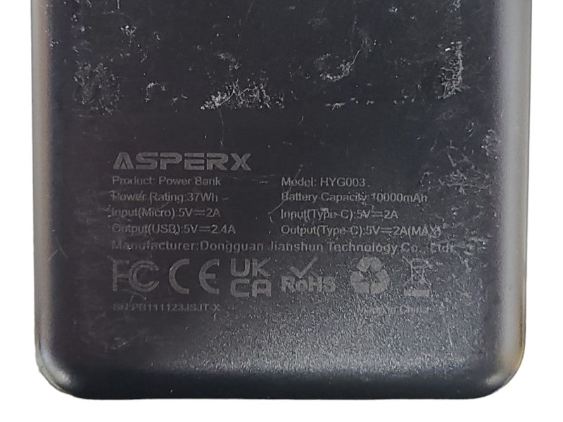 AsperX Power Bank Portable Charger Fast Charging 10000mAh, Black