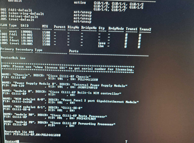 Cisco C1111-8P V01 | 8-Port integrated Services Router | Factory Reset