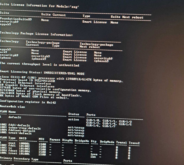 Cisco C1111-8P V01 | 8-Port integrated Services Router | Factory Reset