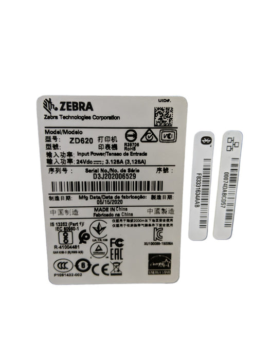 Zebra ZD620 Direct Thermal Label Printer USB WiFi Bluetooth ZD62042-D01F00EZ