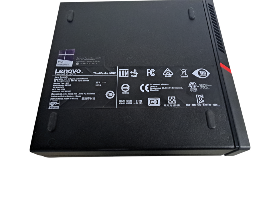 Lenovo ThinkCentre M700 Intel Core i3-6100T 3.20Ghz 8GB NO HDD