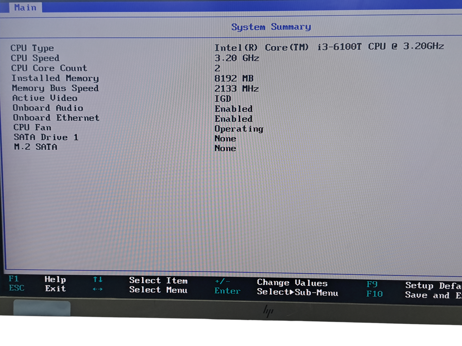 Lenovo ThinkCentre M700 Intel Core i3-6100T 3.20Ghz 8GB NO HDD