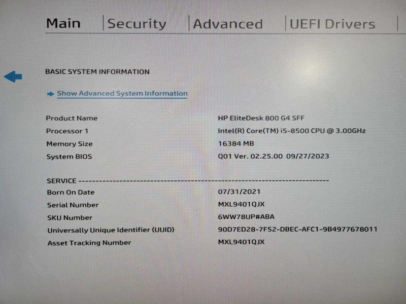 HP EliteDesk 800 G4 SFF | i5-8500 @ 3.00GHz 6C, 16GB DDR4, 256GB NVMe !