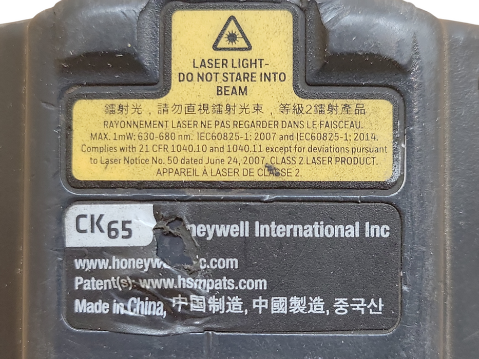 Honeywell CK65 CK65-LON-BMC210F handheld barcode scanner, Read