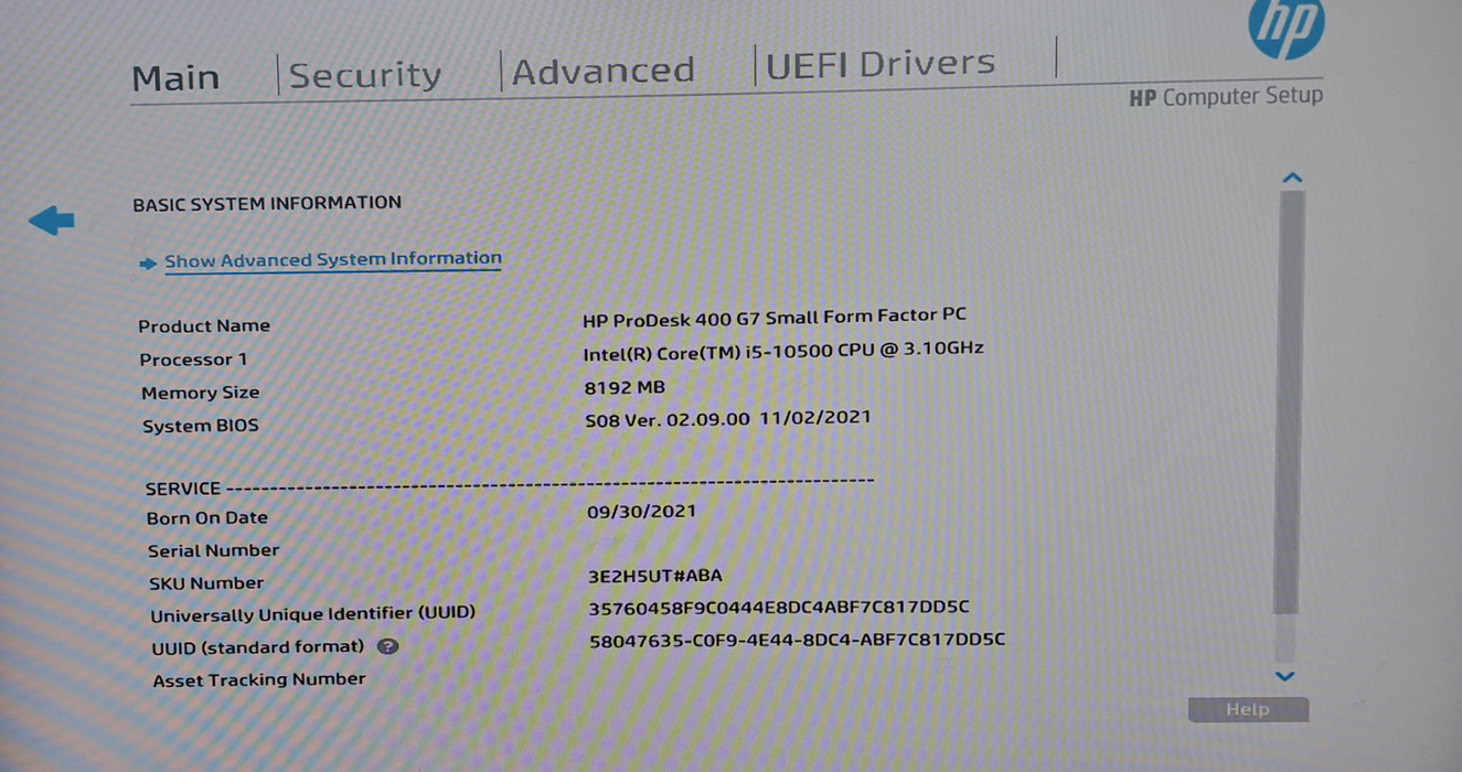 HP PRODESK 400 G7 SFF Core I5-10500 3.1GHZ 8GB RAM NO HDD READ