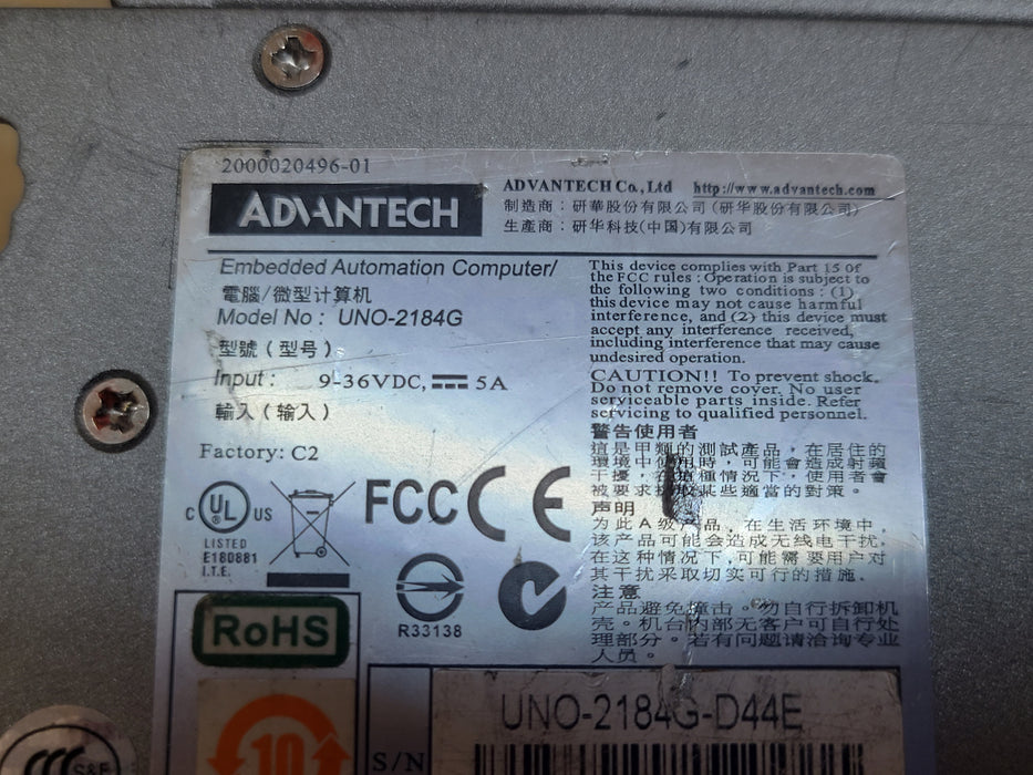 Advantech UNO-2184G Embedded Automation Computer, No SSD/HDD, READ