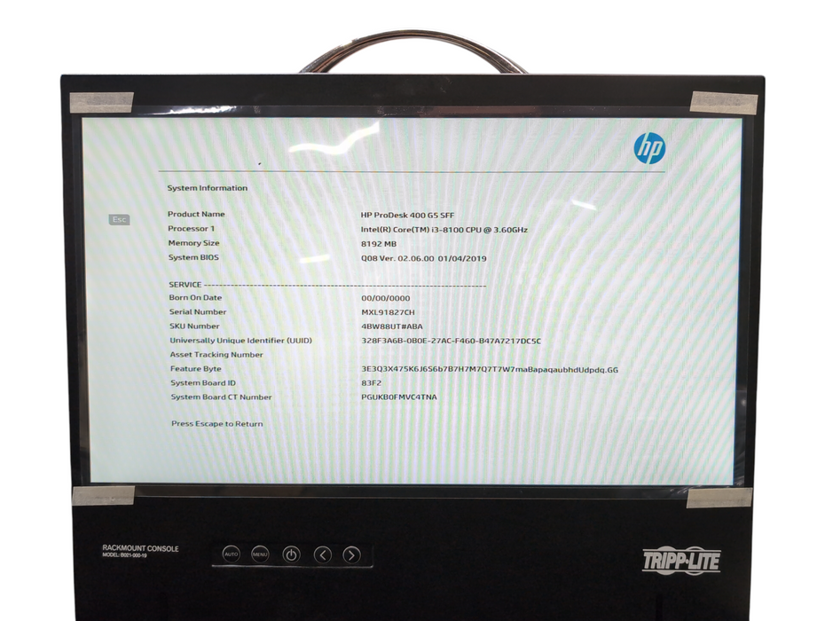 Tripp Lite 1U Rackmount Short-Depth Console With 19" LCD B021-000-19