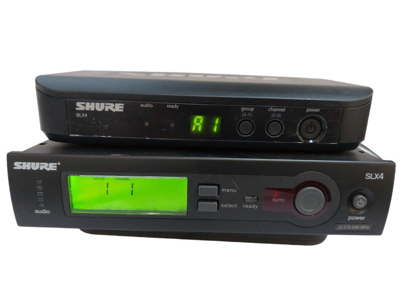 Shure BLX4 H9 & Shure SLX4 Receiver Combo with Adaptors (No Mics)  =