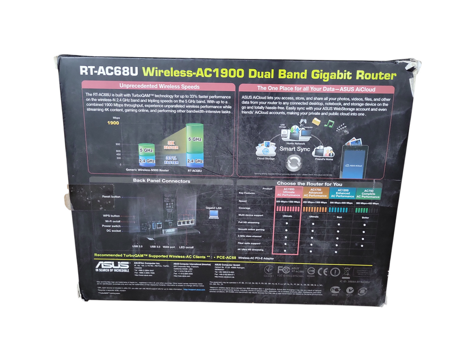 ASUS AC1900 WiFi Router (RT-AC68U) - Dual Band Gigabit Wireless Internet Router
