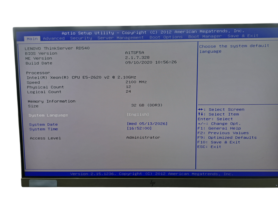 Lenovo ThinkServer RD540 - 2x Xeon E5-2620 v2, 32GB DDR3, LSI 9260-8i - No HDD