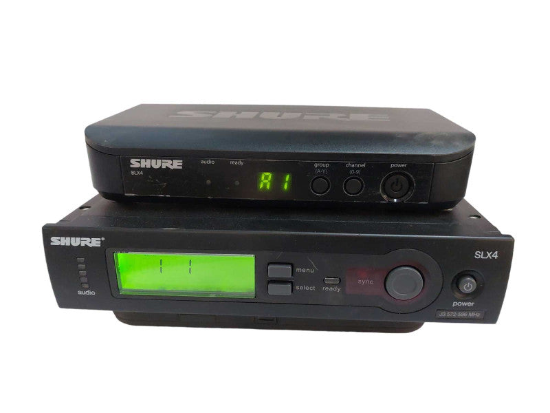 Shure BLX4 H9 & Shure SLX4 Receiver Combo with Adaptors (No Mics)  =