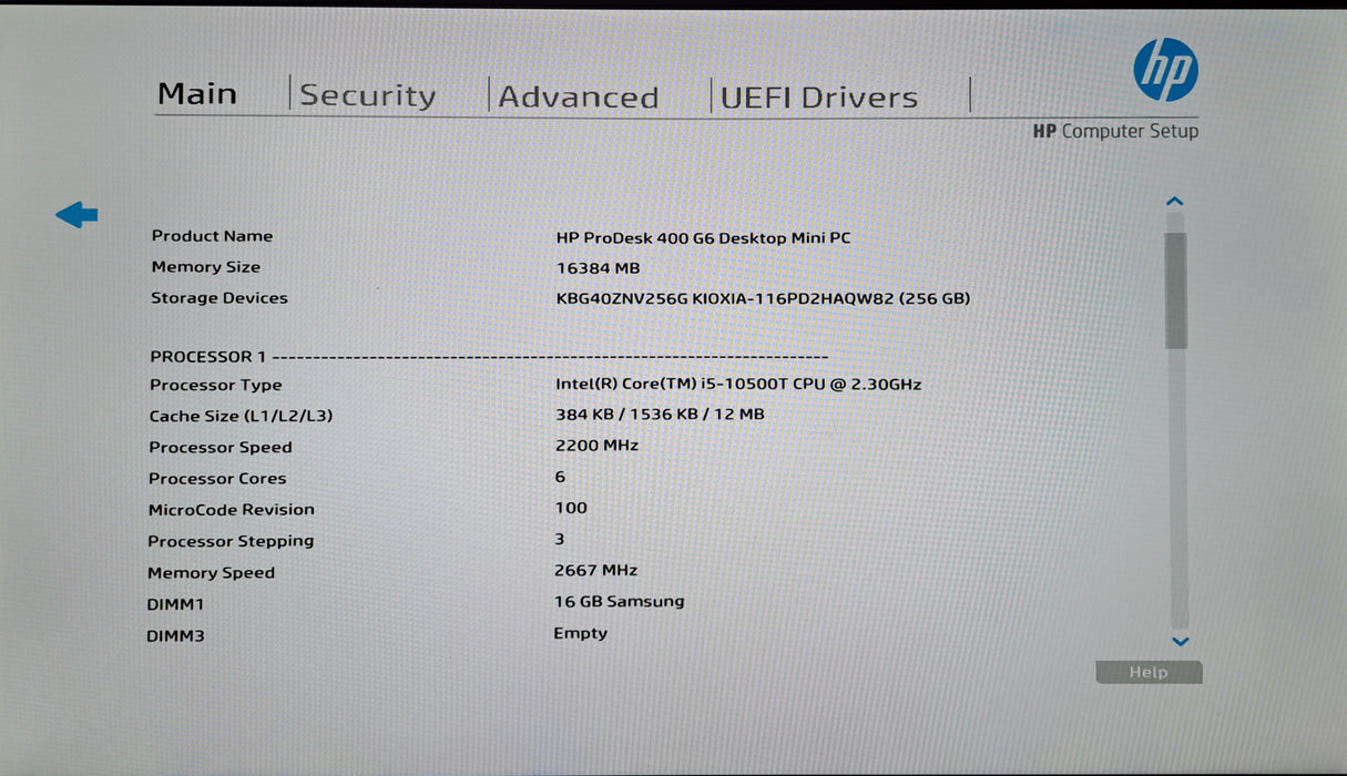 HP ProDesk 400 G6 Mini PC | Intel Core i5-10500T, 16GB DDR4, 256GB NVMe, Wi-Fi