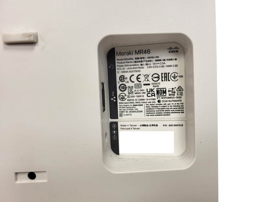 Cisco Meraki MR46-HW High Performance 4x4:4 802.11ax AP w/ Bracket Unclaimed