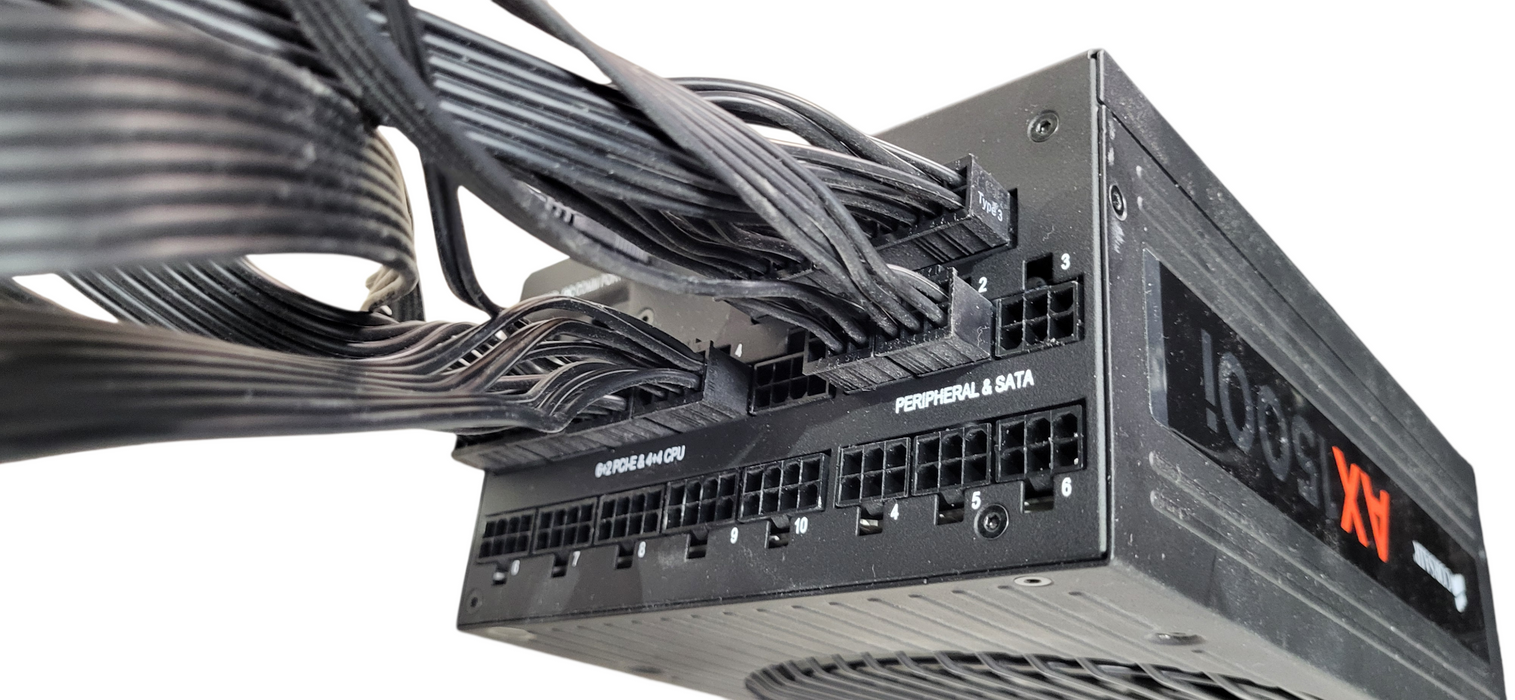 Corsair AX1500i, 220V , 80+ Titanium Full Modular Digital PSU w/ cables