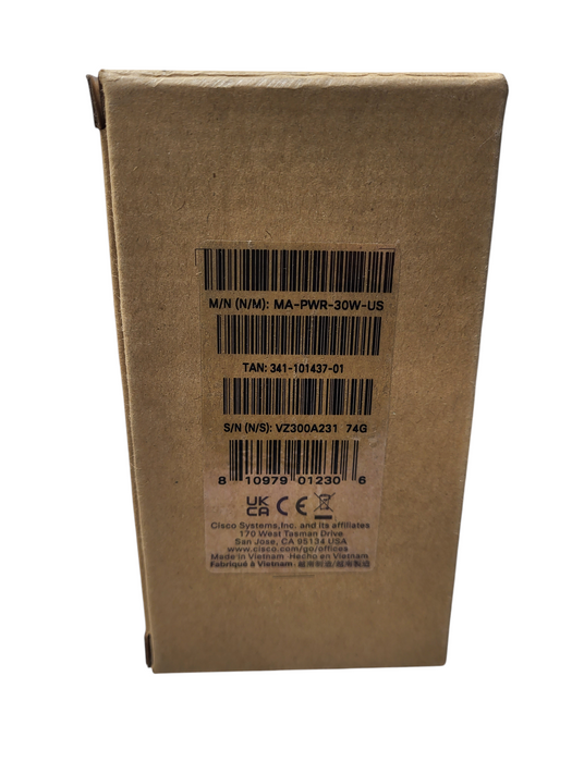 New Cisco MA-PWR-30W-US: 30W AC Power Supply Adapter MR Access Points
