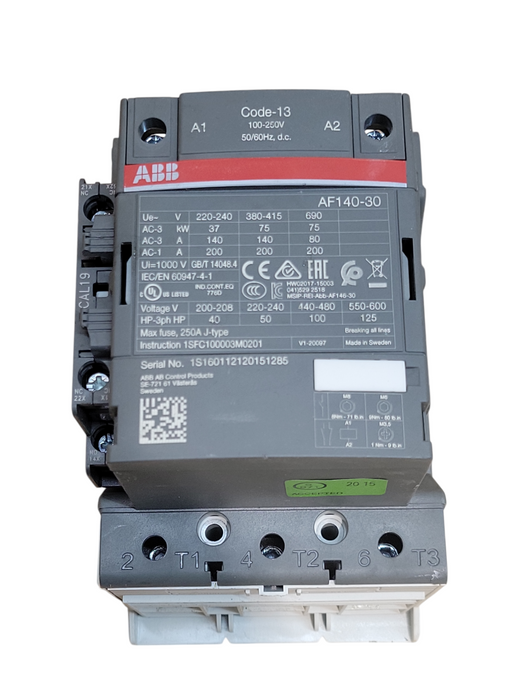 ABB AF140-30 CONTACTOR Code-13 100-250V 50/60Hz, d.c