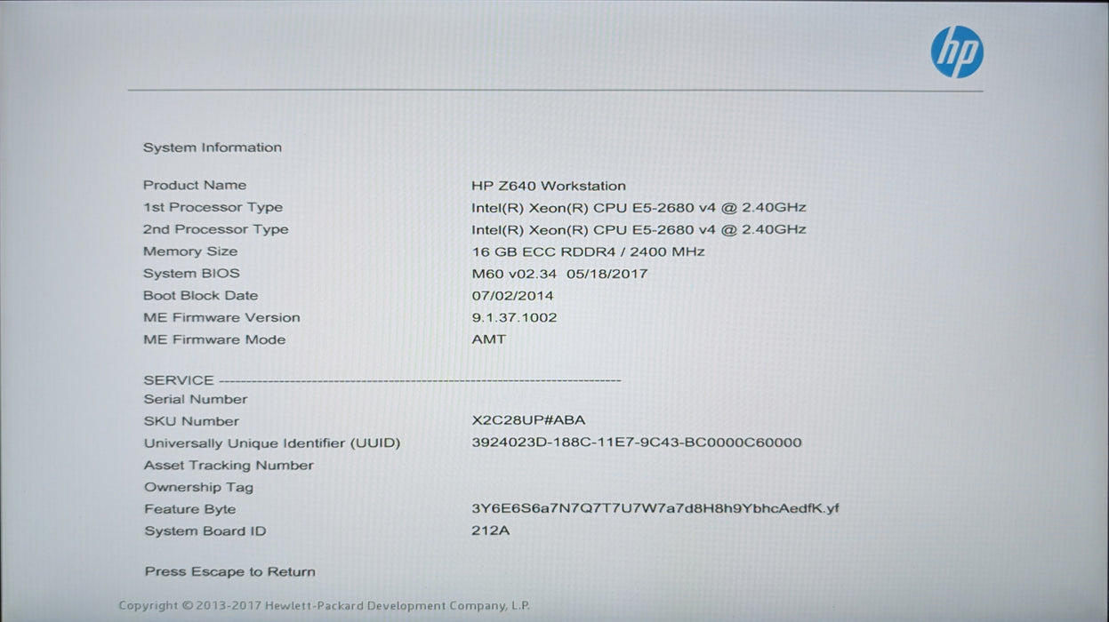 HP Z640 Workstation, 2x Xeon E5-2680v4 2.40GHz, 16GB DDR4, No GPU & HDD, 925W