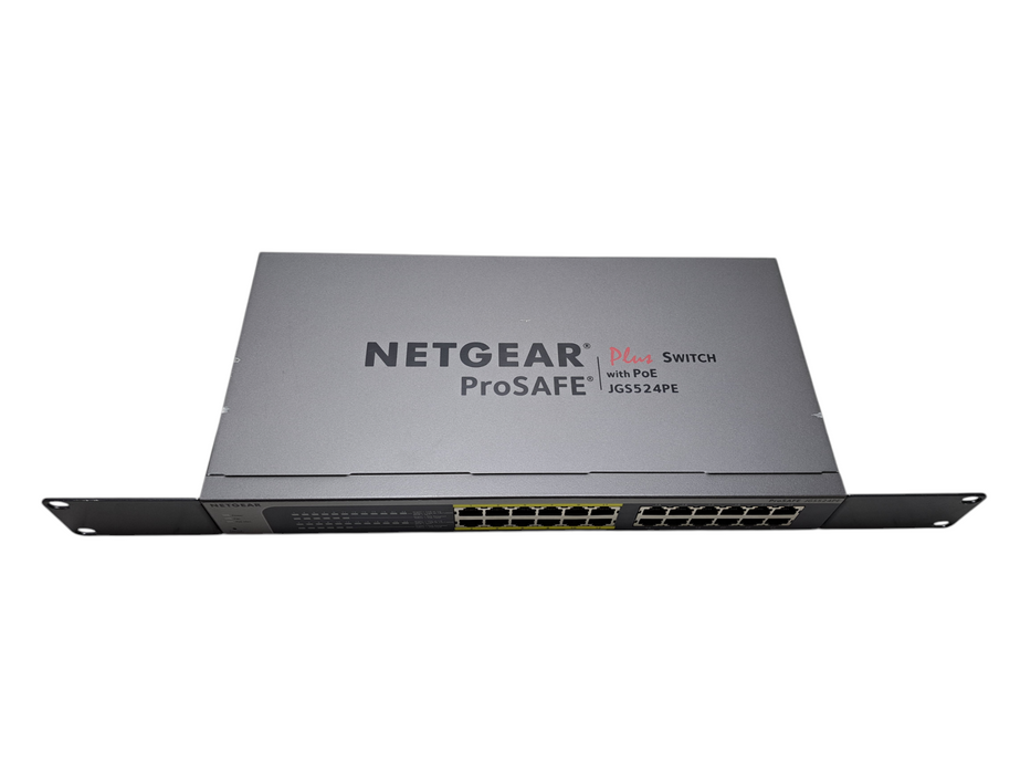 Netgear JGS524PE ProSAFE Plus 24-Port Gigabit Switch w/ 12 PoE Ports & Rackmount
