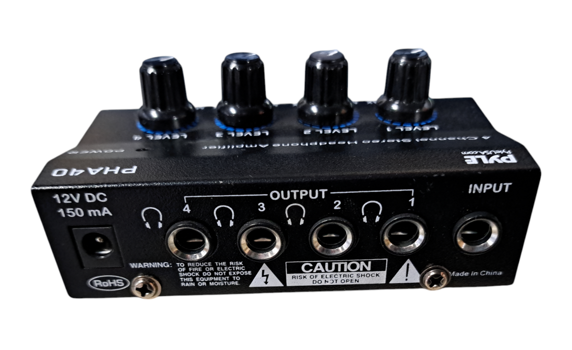 Pyle PHA40 4 Channel Stereo Headphone Amplifier
