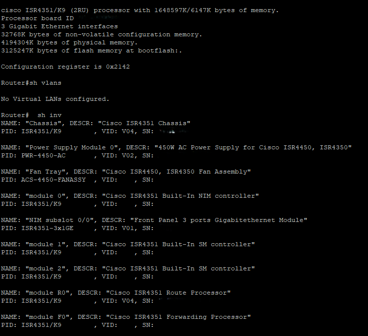 Cisco ISR4351/K9 V04 | Gigabit Integrated Services Router - No Clock Issue