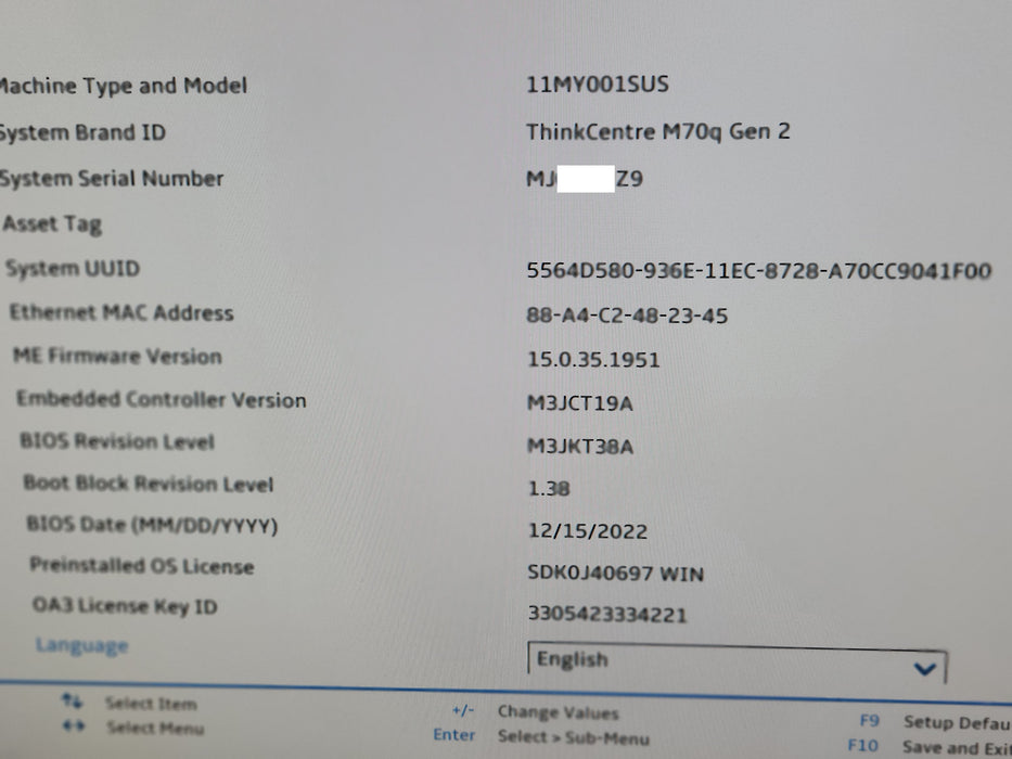 Lenovo ThinkCentre M70q Gen2, Core I5-11400T 1.30GHz, 8GB, 256GB NVMe, w/ Power