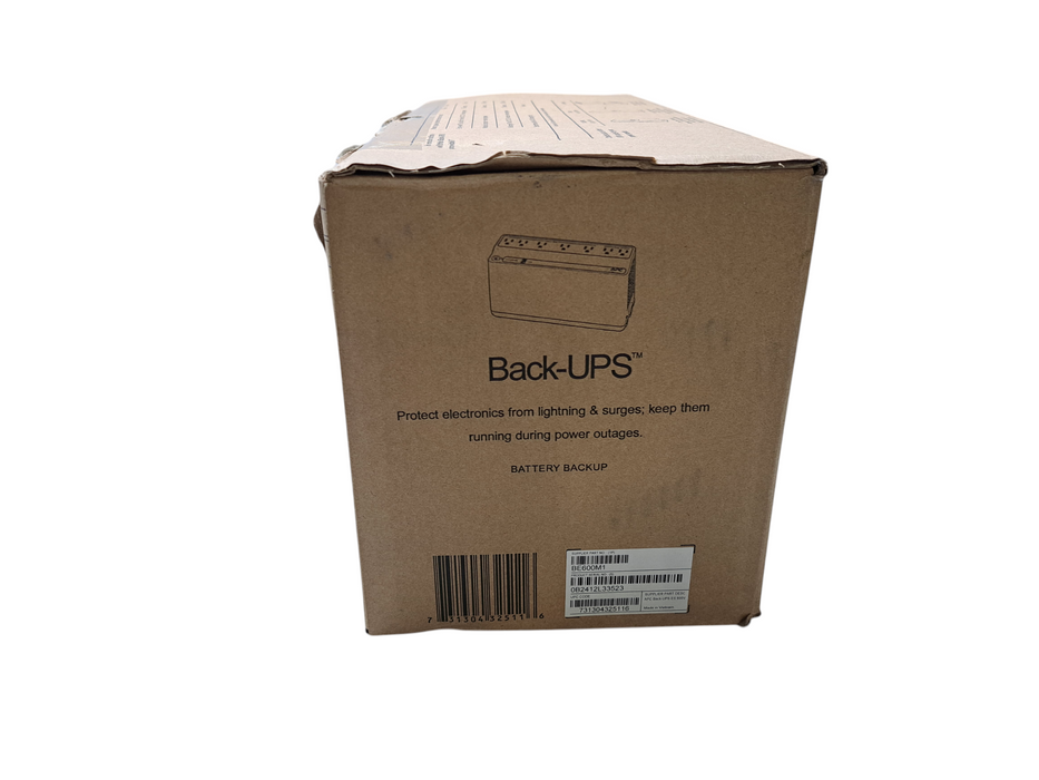APC Back-UPS 600 BE600M1 120V USB 7-Outlet Charging Port w/ Battery (Open Box)