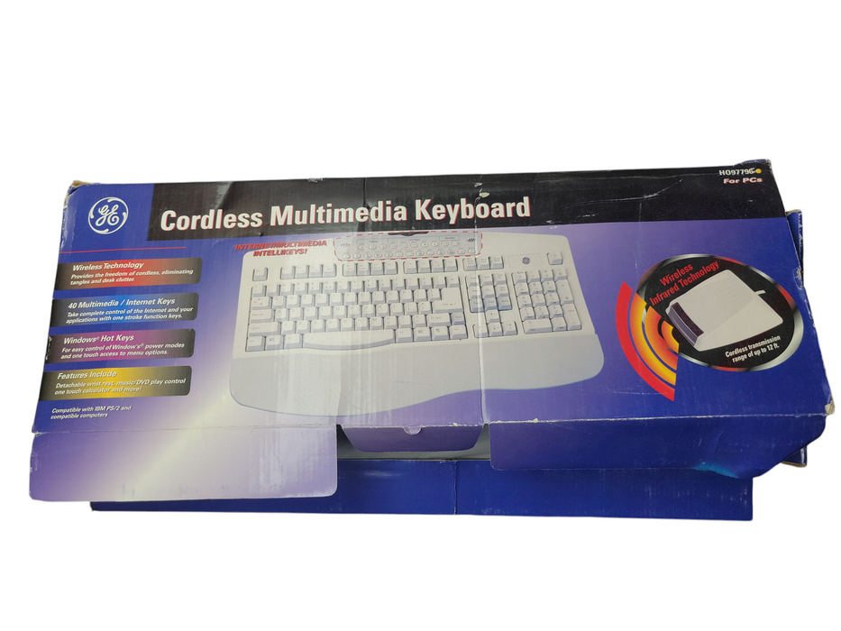 GE Vintage Turbo-Media Computer Multi-Media Keyboard Model KB-9801R+ IR Wireless