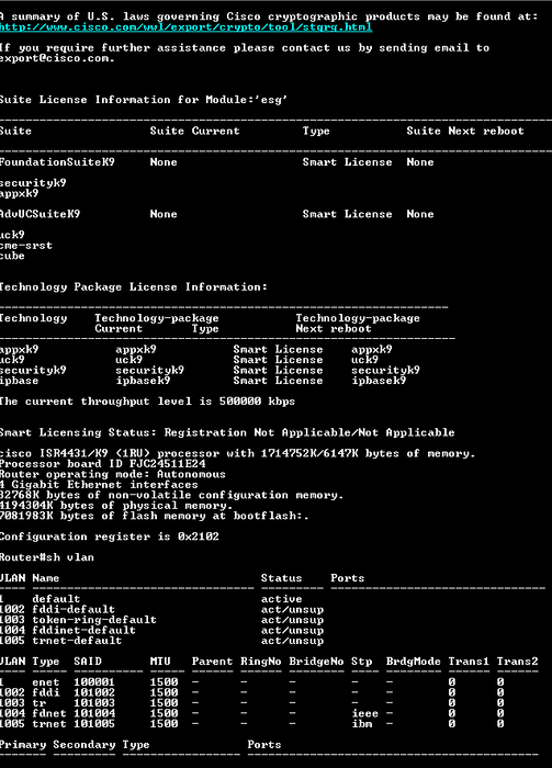Cisco ISR4431/K9 Series Integrated Services Router, 1x PSU READ