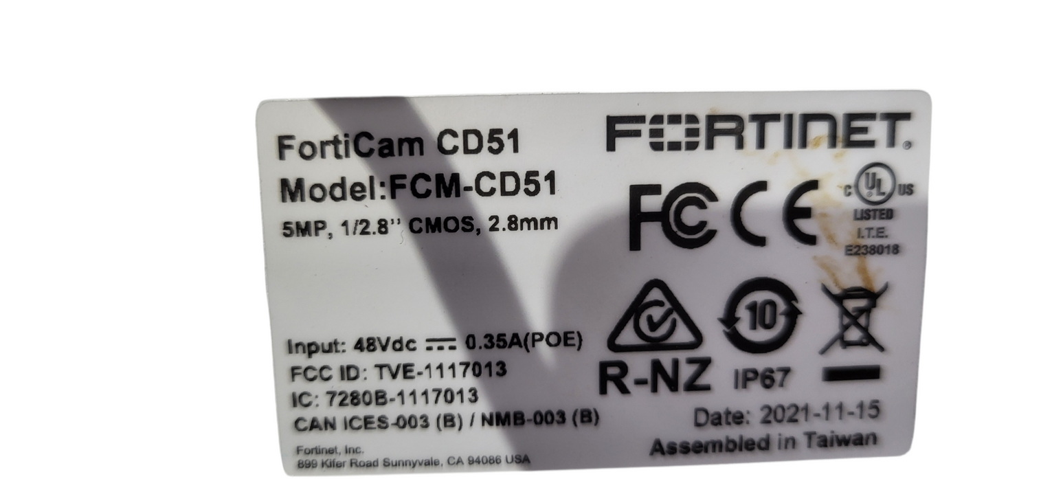 Lot of 16 Fortinet FortiCam CD51 Security Cameras | Parts or Repair