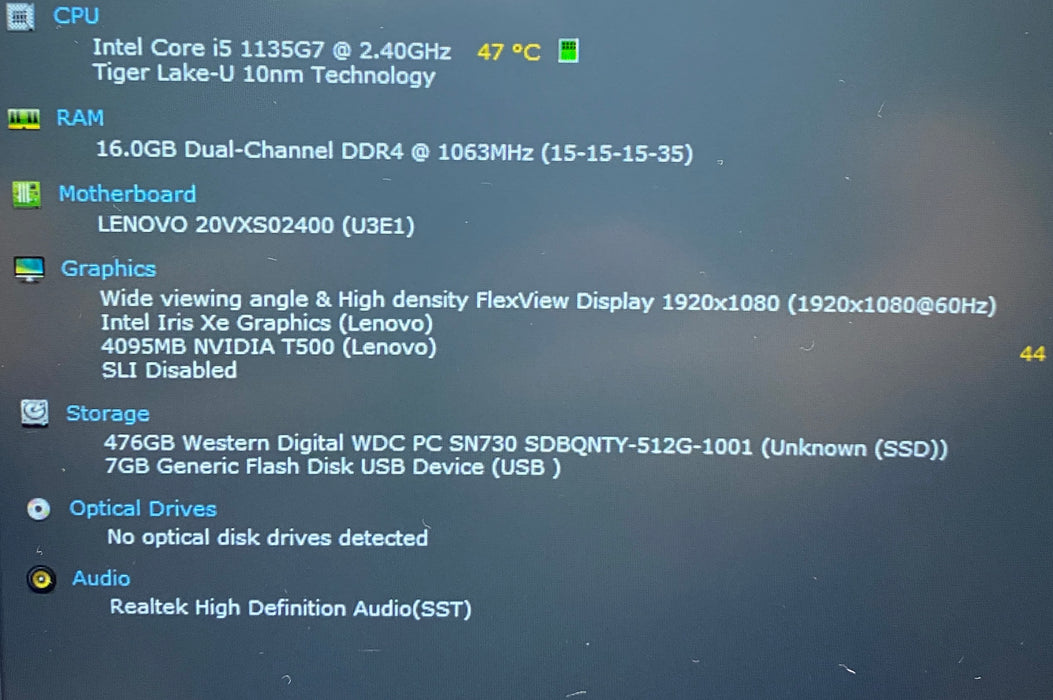 Lenovo ThinkPad P14s i5-1135G7 2.40GHz NVIDIA T500 4GB GPU 16GB RAM 512GB SSD