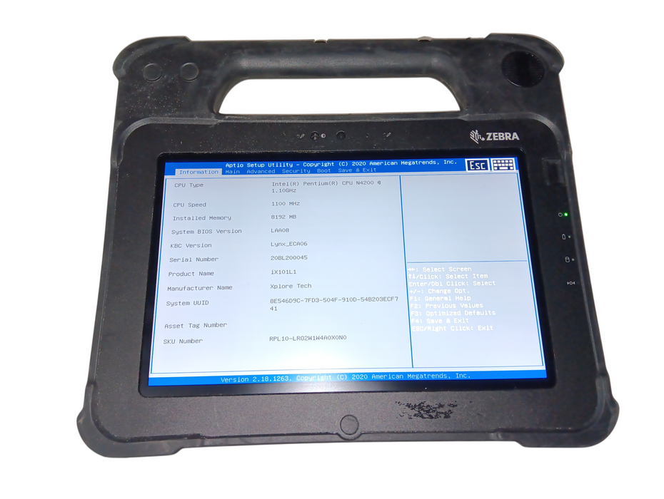 Zebra Xplore iX101L1 Pentium N4200 @ 1.1GHz 8GB RAM 128GB SSD