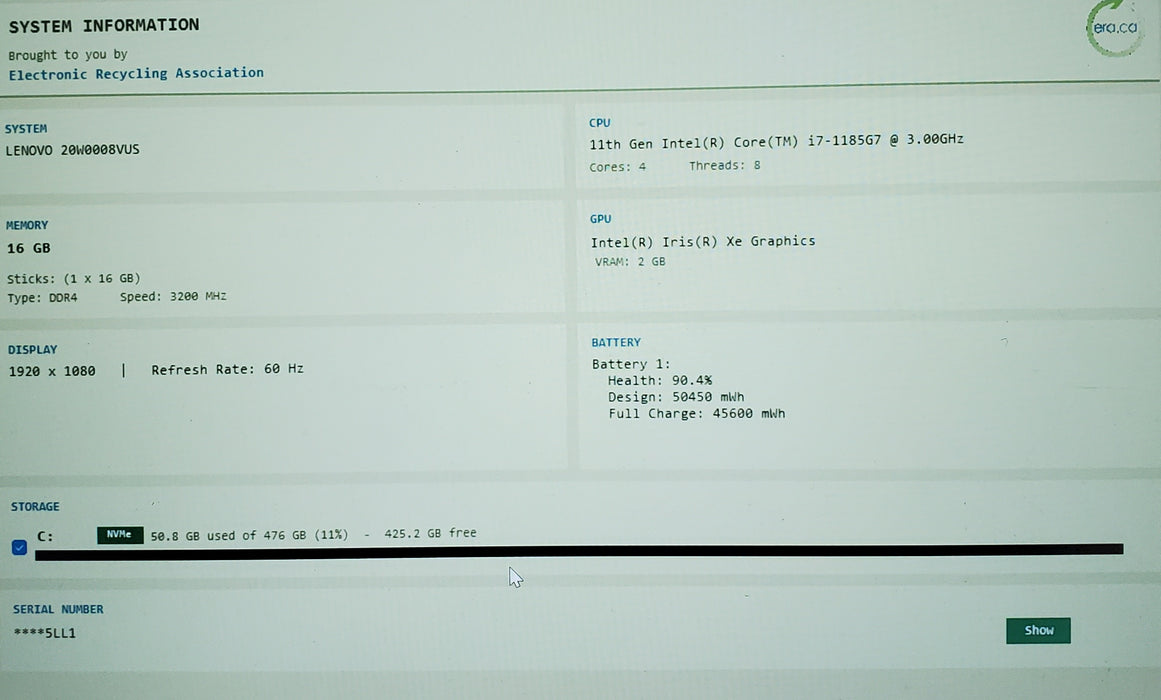 Lenovo ThinkPad T14 Gen 2 TOUCH 14" Core i7-1185G7 vPRO 16GB RAM 512GB