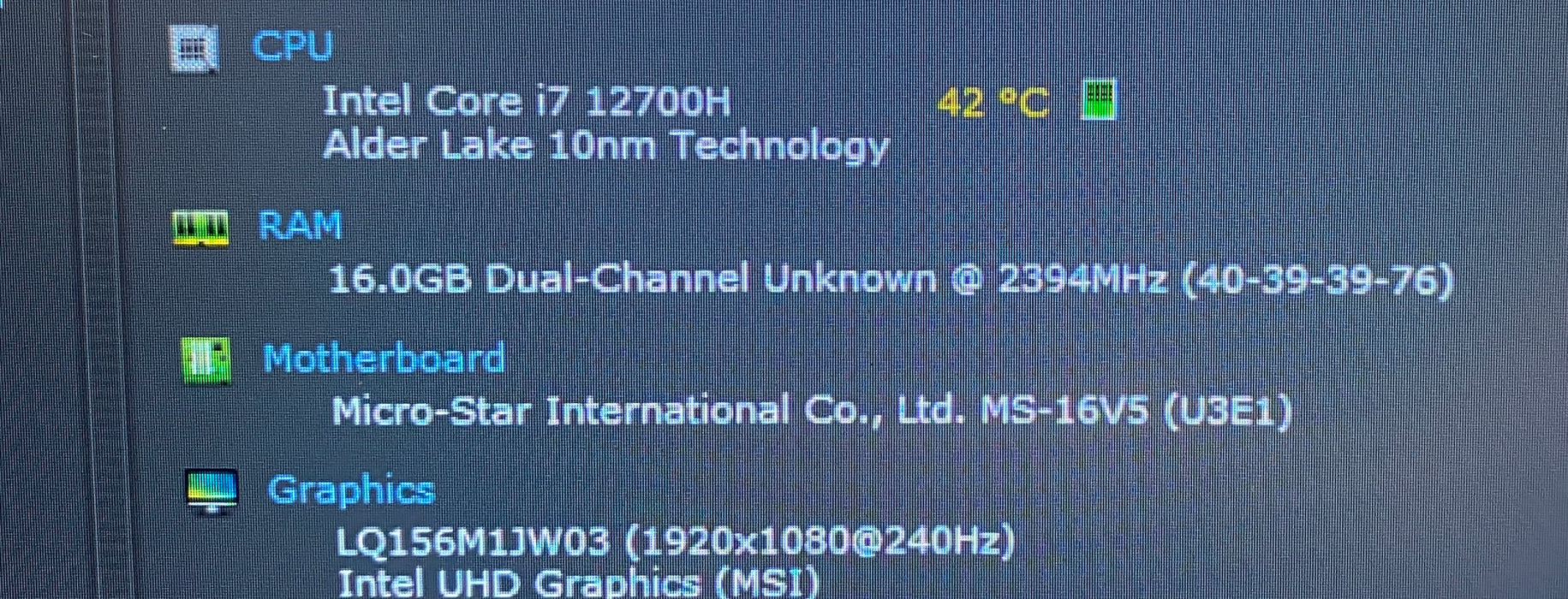 MSI Stealth G566 i7-12700H RTX 3060 6GB GPU 16GB RAM 256GB SSD No Power Adapter
