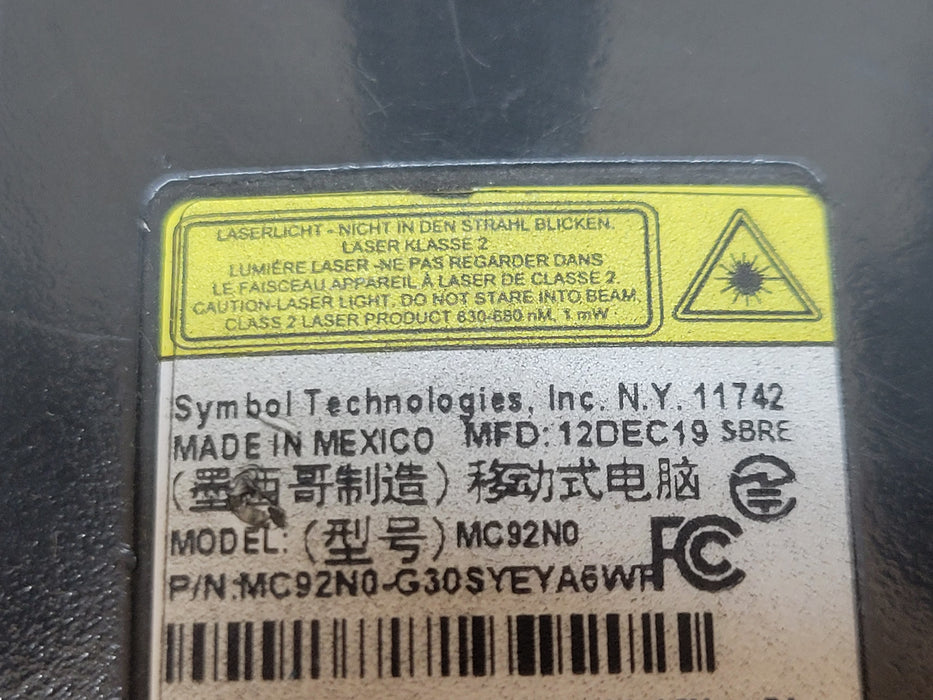Lot of 7x Symbol MC92N0 Series barcode scanners, no battery, READ