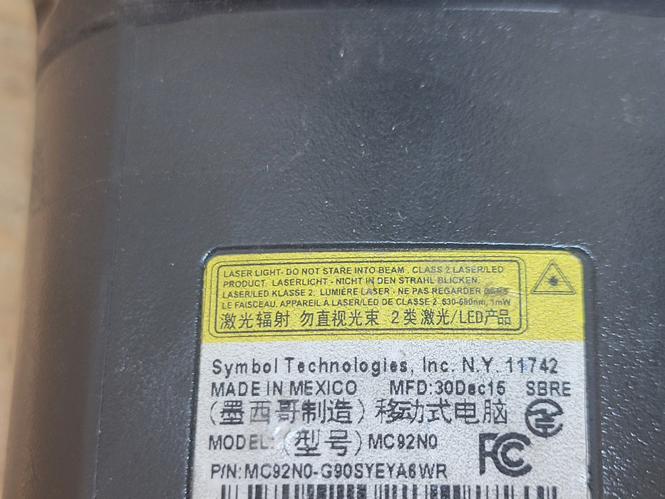Lot of 7x Symbol MC92N0 Series barcode scanners, no battery, READ