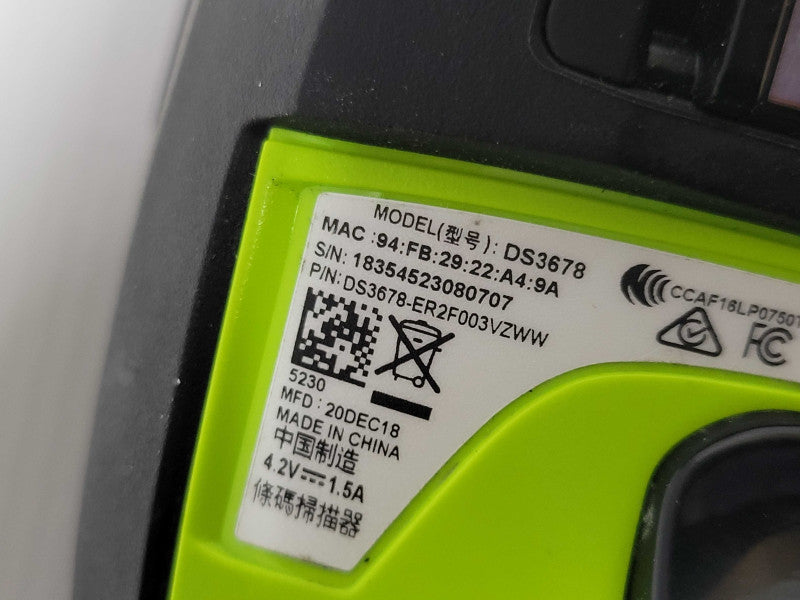 Zebra Cordless Barcode Scanner DS3678-ER2F003VZWW w/ Cradle, SEE _