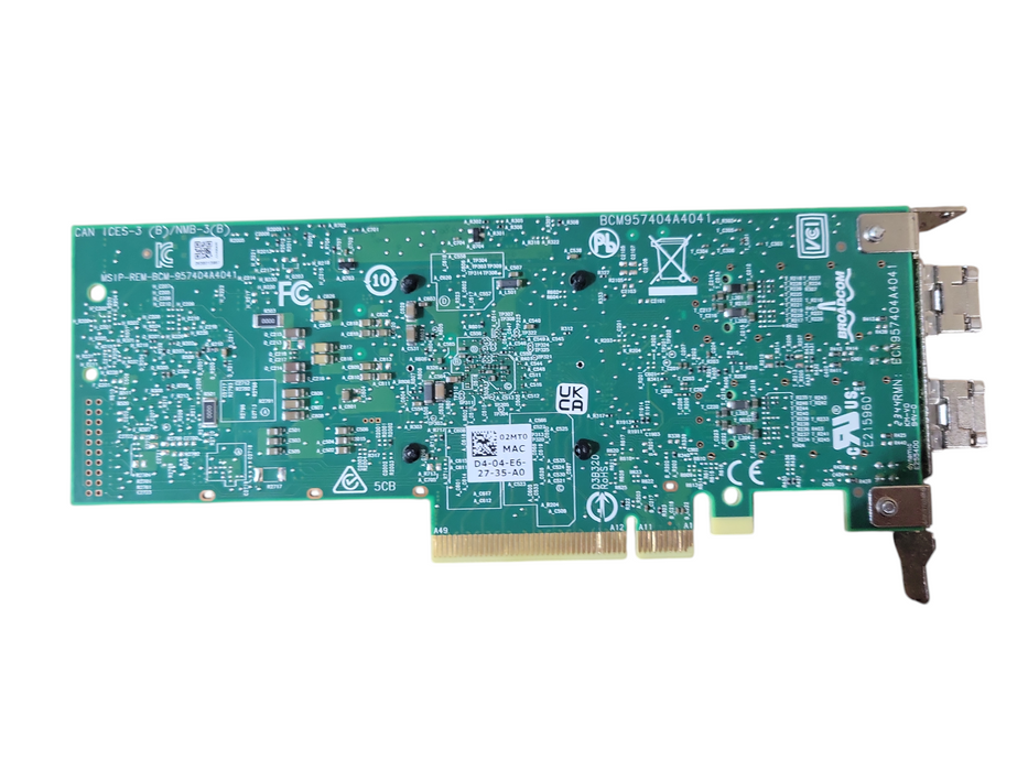 Dell Broadcom 57414 Dual Port 10/25GbE SFP28 PCI-E Network Adapter 02MT0 1x SFP